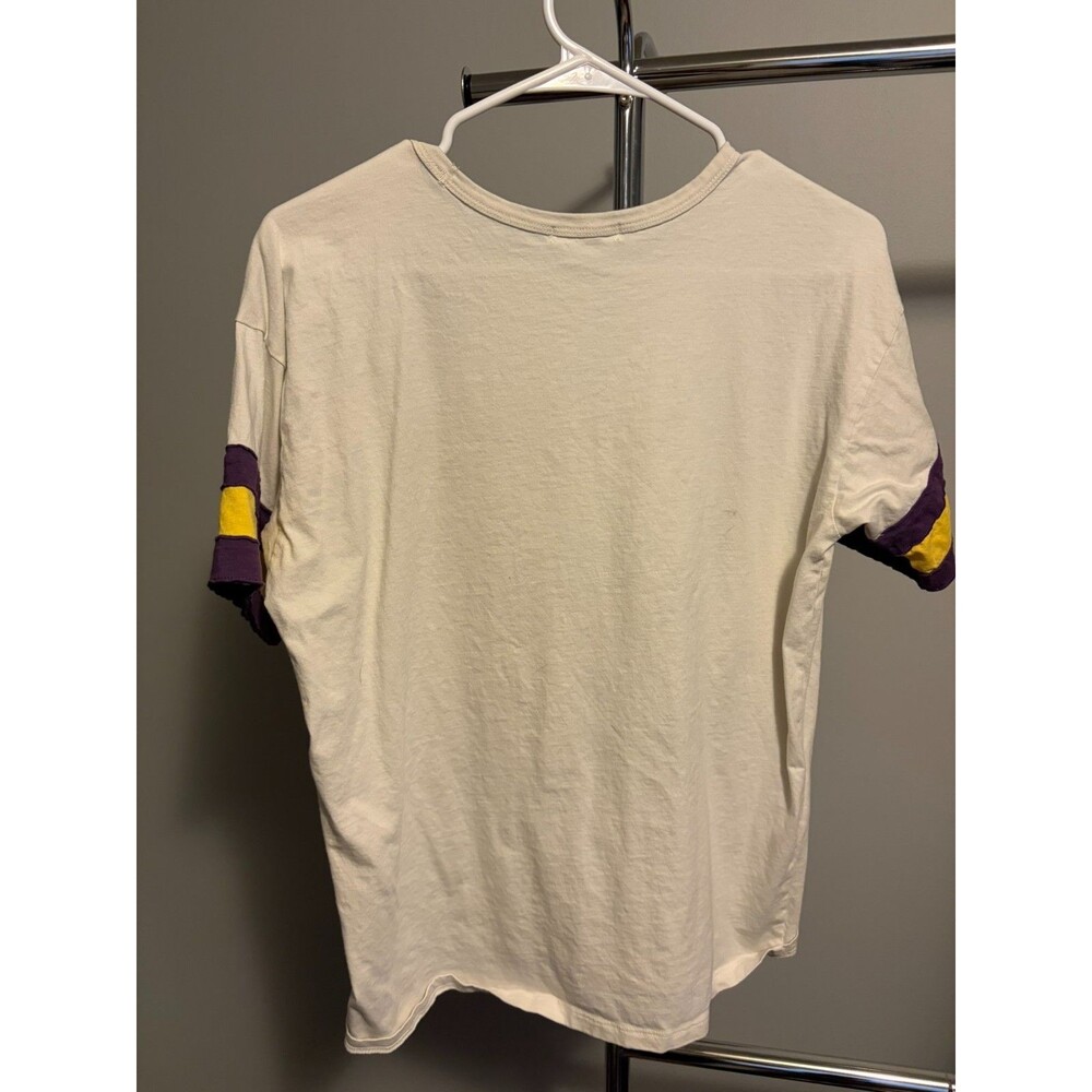Minnesota Vikings Cream Graphic Tee with Purple & Yellow Accent - Picture 3 of 8